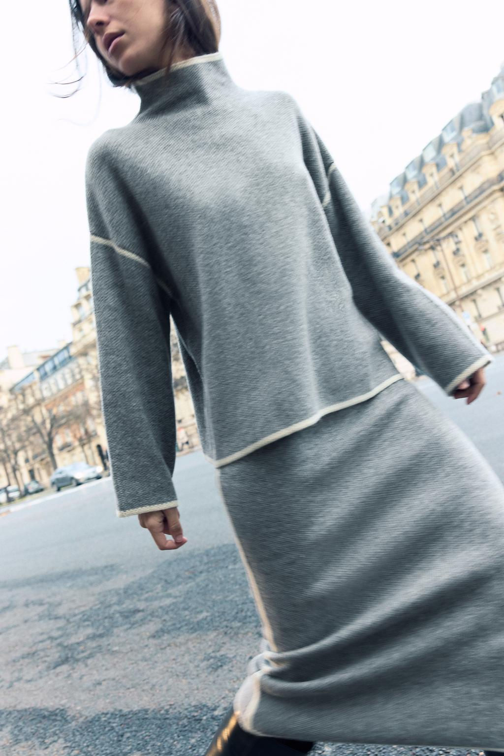 KNIT SWEATER WITH CONTRAST TRIMS - Zara фото 2