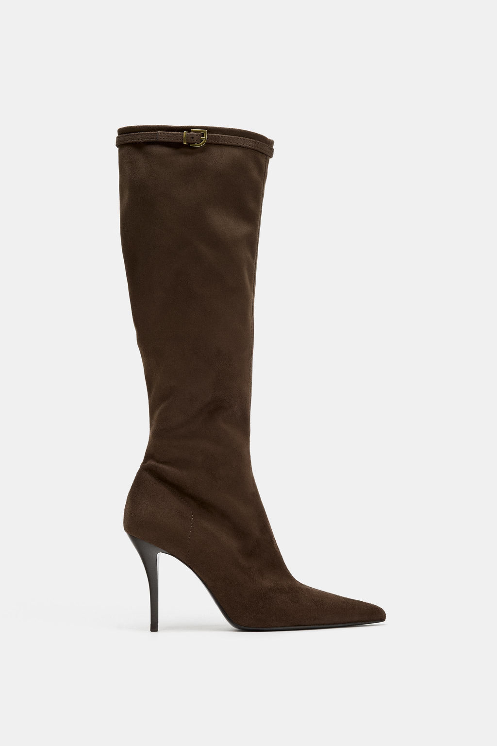 BUCKLED HIGH-HEEL BOOTS