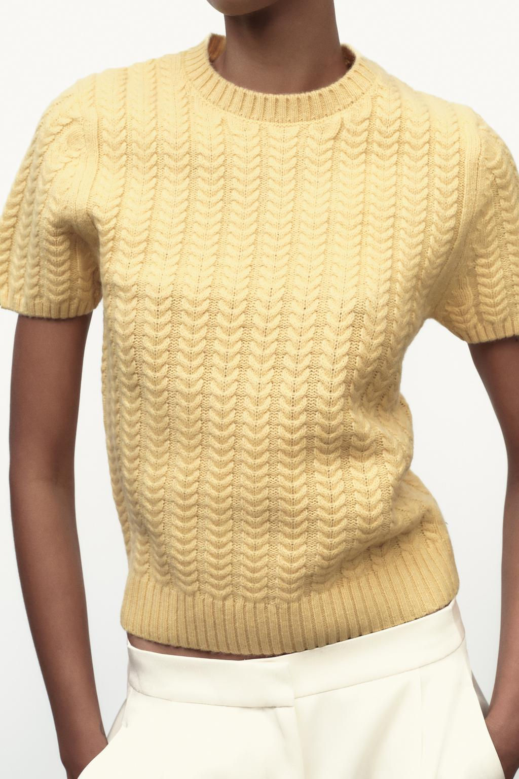 CABLE KNIT TOP 100% WOOL - Zara фото 2