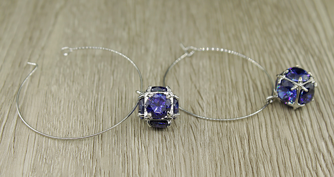 Серьги Созвездие камень фианит аметист - Agat77 фото 2