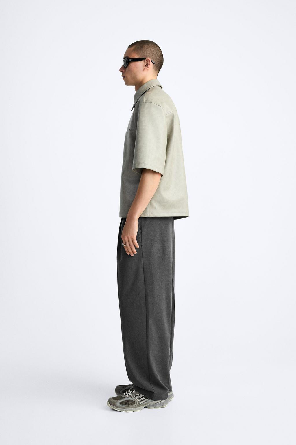 WIDE-FIT PLEATED TROUSERS - Zara фото 4