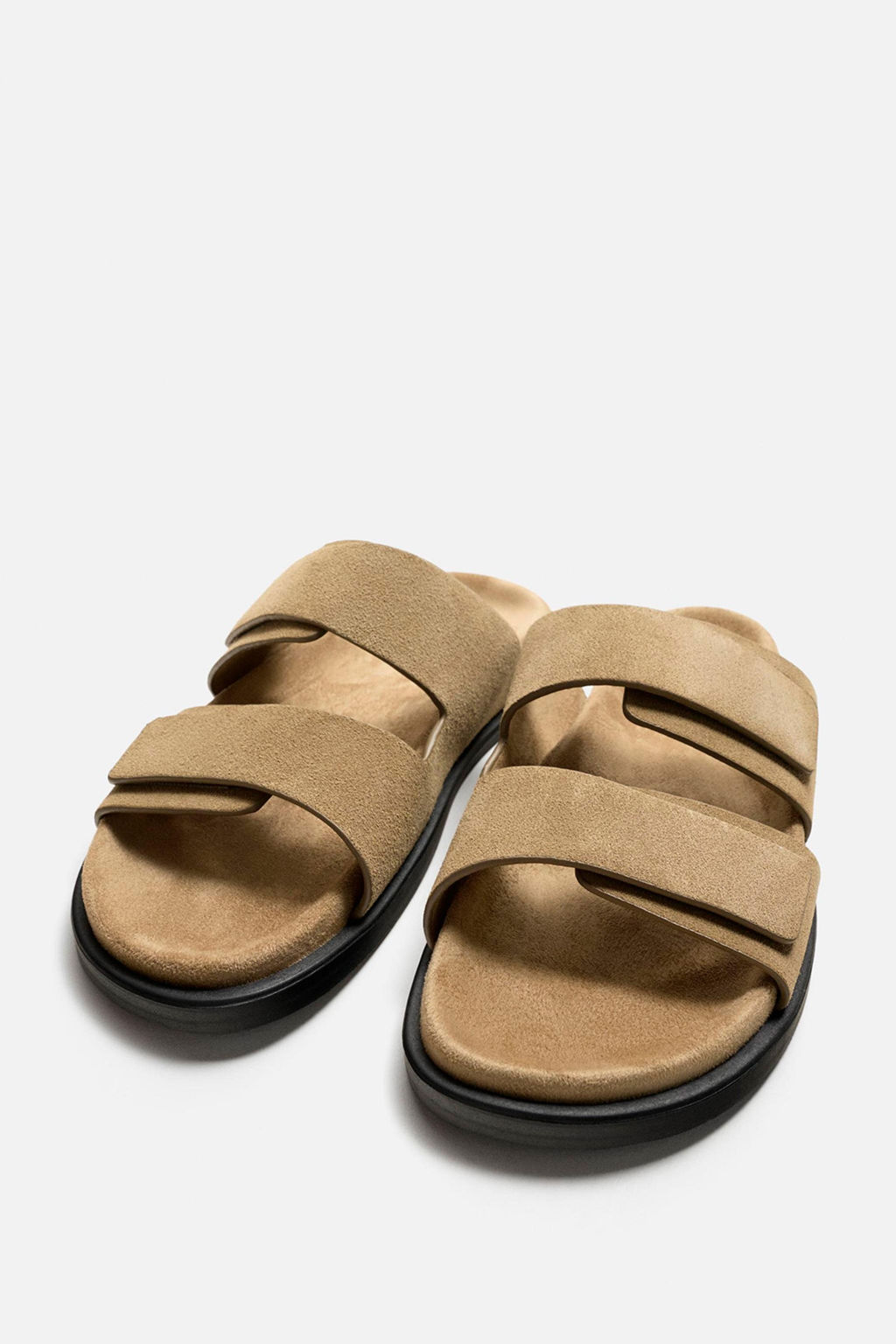 DOUBLE STRAP LEATHER SANDALS - Zara фото 4
