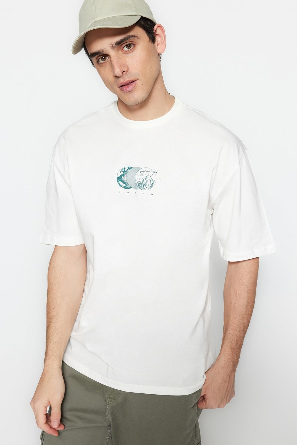 TRENDYOL MAN Siyah Oversize/Genis Kesim Bask?l? %100 Pamuklu T-Shirt TMNSS23TS00261 - Trendyolmilla фото 9