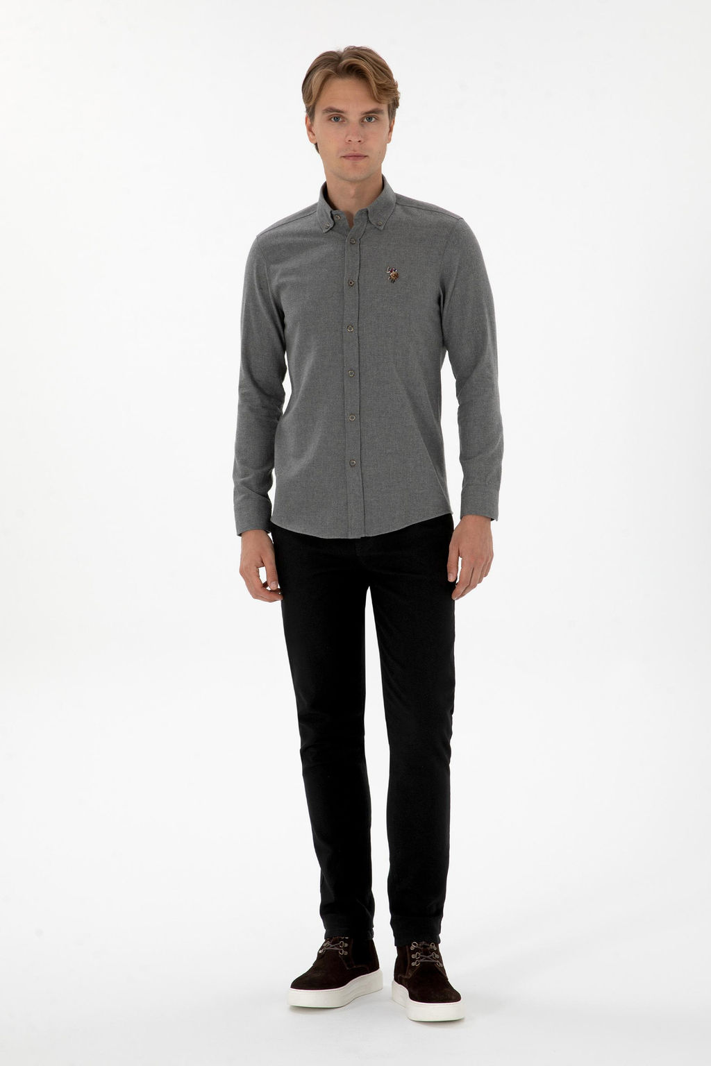 Erkek Slim Fit Siyah Kanvas Pantolon