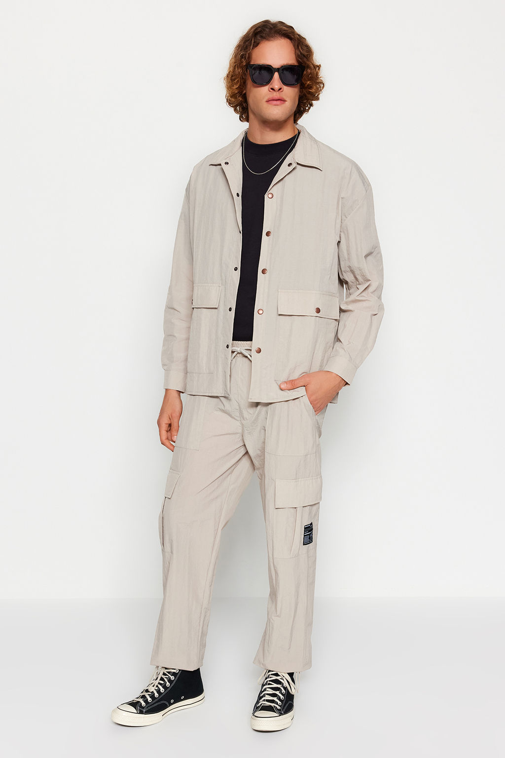 TRENDYOL MAN Premium Tas Oversize Fit C?t C?t Kapamal? Teknik Kumas Parasut Gomlek TMNAW24GO00029 - Trendyolmilla фото 2