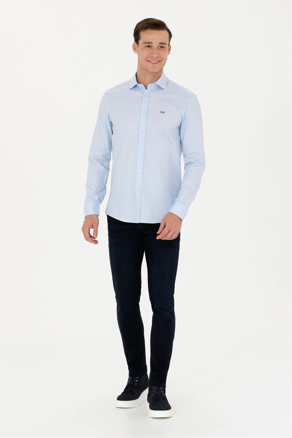 U. S. Polo Assn Мужская голубая базовая рубашка с длинным рукавом - U.s. polo assn фото 11