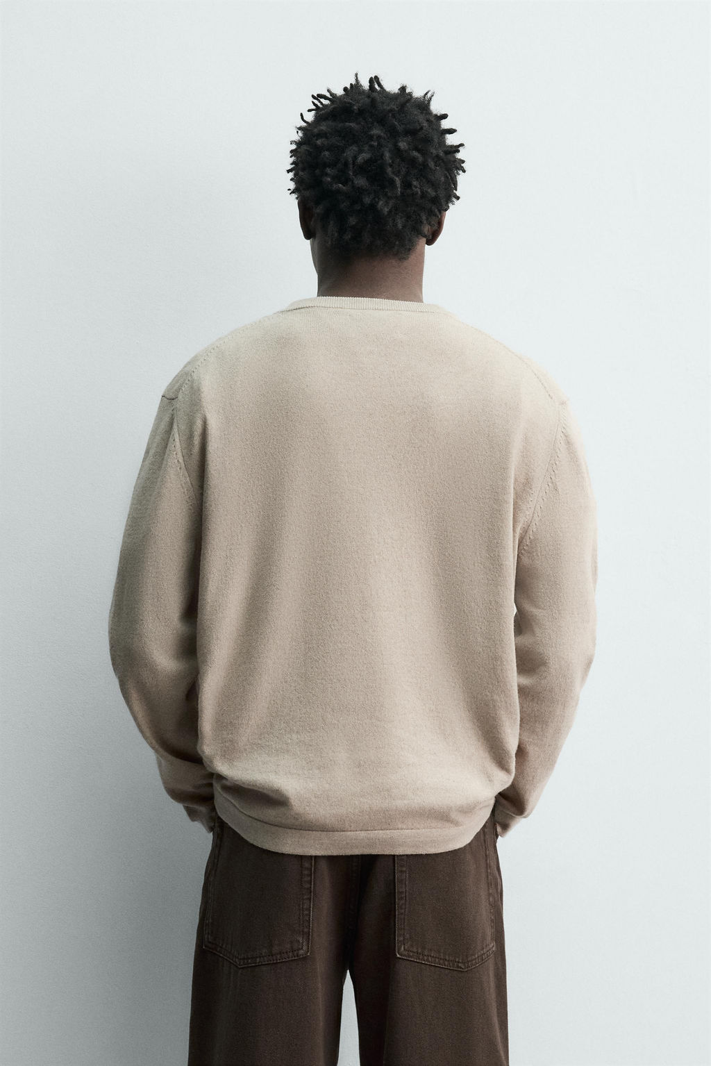 COTTON BLEND HENLEY JUMPER - Zara фото 11