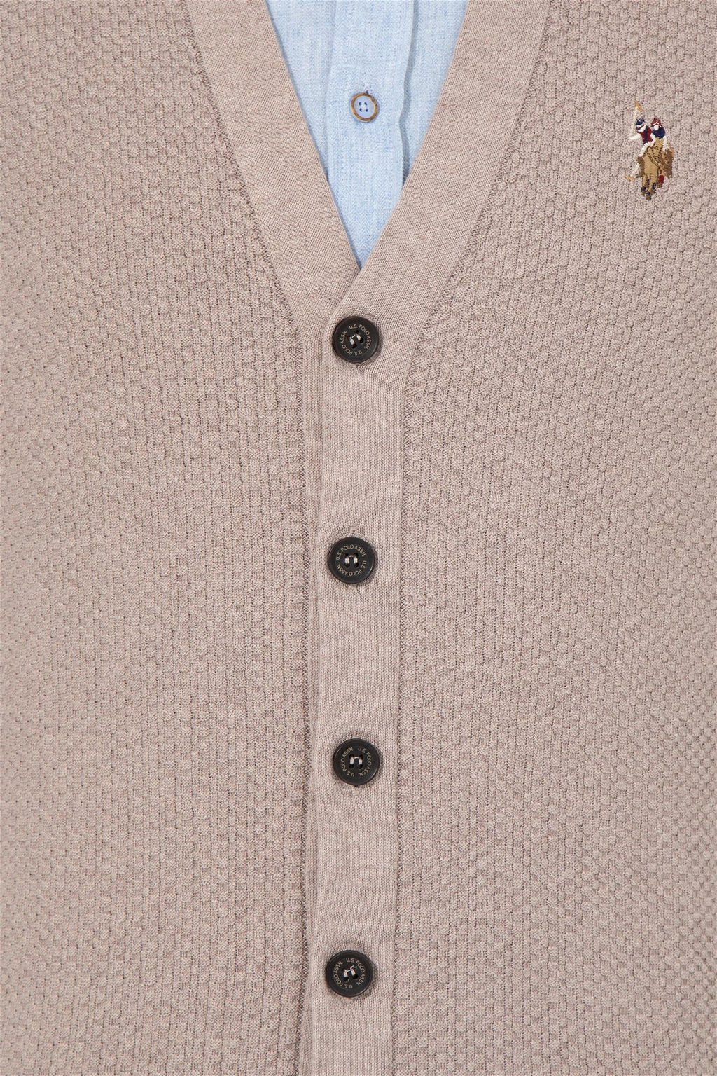 Мужской кардиган базового трикотажа из норки и меланжа Неожиданная скидка в корзине - U.s. polo assn фото 6