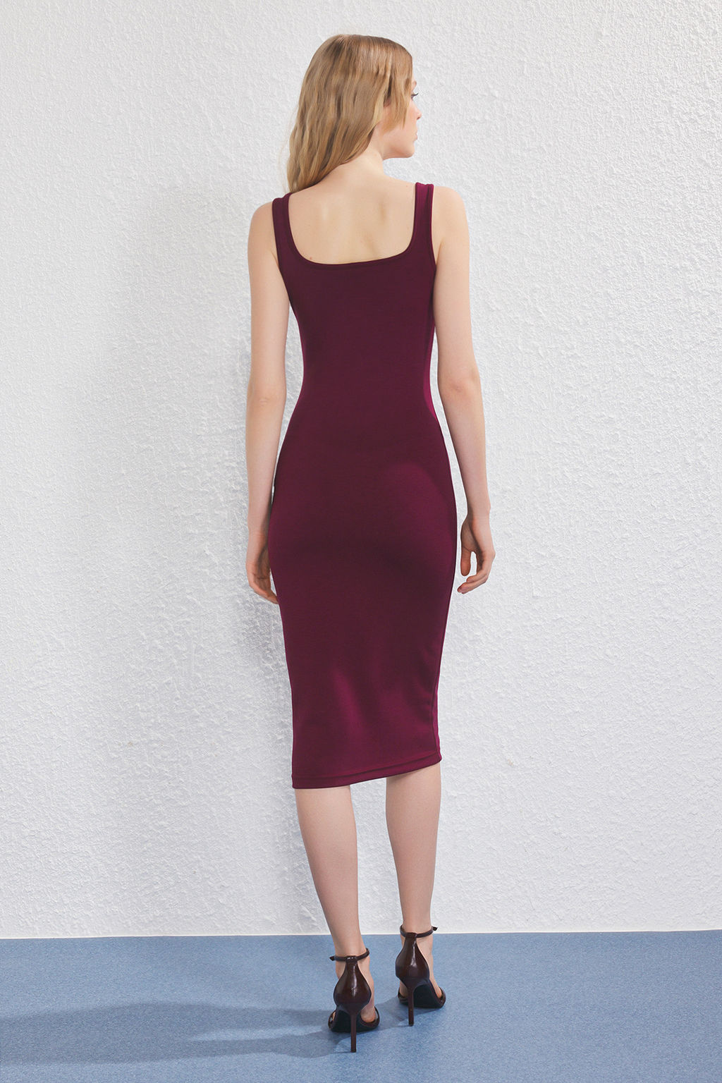 Siyah Midi Bodycone/Vucuda Oturan Orme Elbise TWOSS25EL00774 - Trendyolmilla фото 10