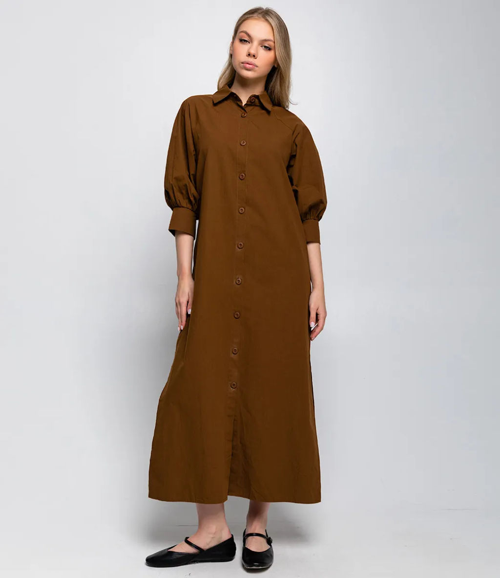 Платье #ОКТ035010, коричневый