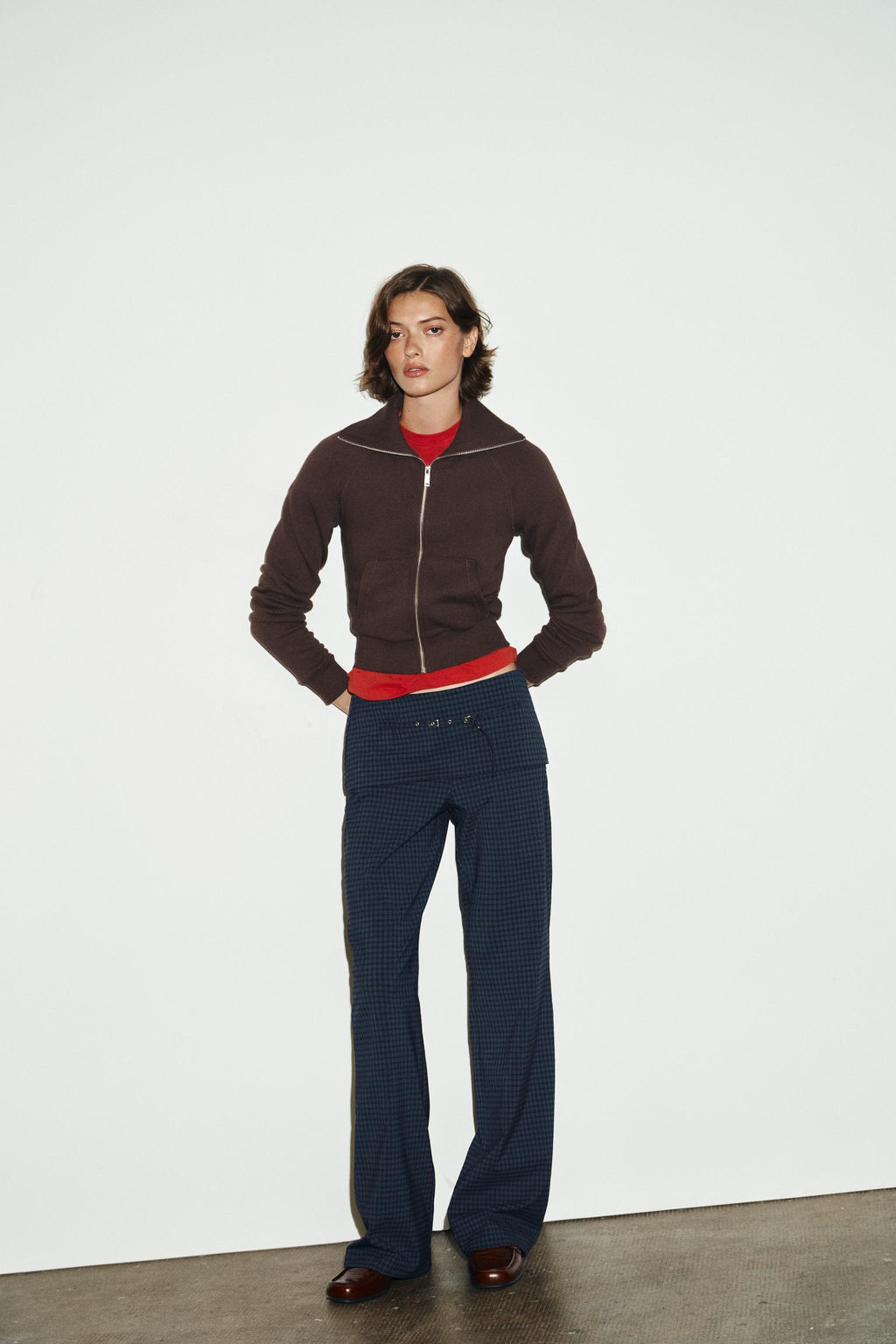 CHECKED TROUSERS WITH BELT