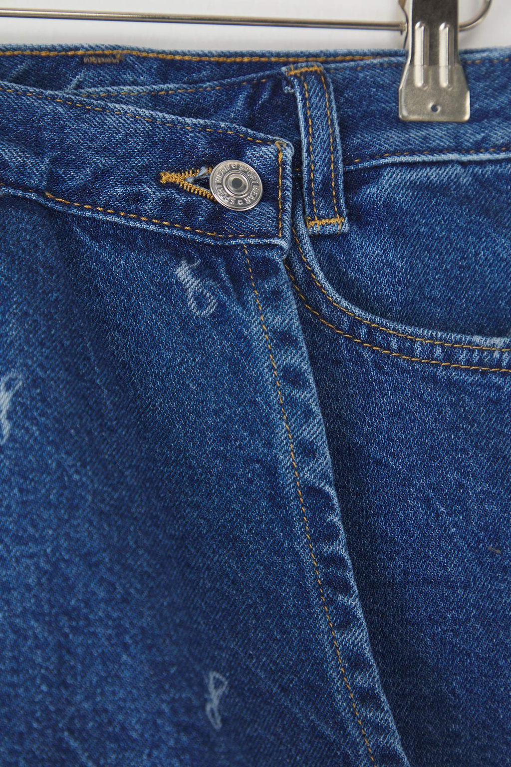 Mavi K?z Cocuk %100 Pamuk Kurdele Bask?l? Denim Sort Etek TKDSS25ET00007 - Trendyolmilla фото 2