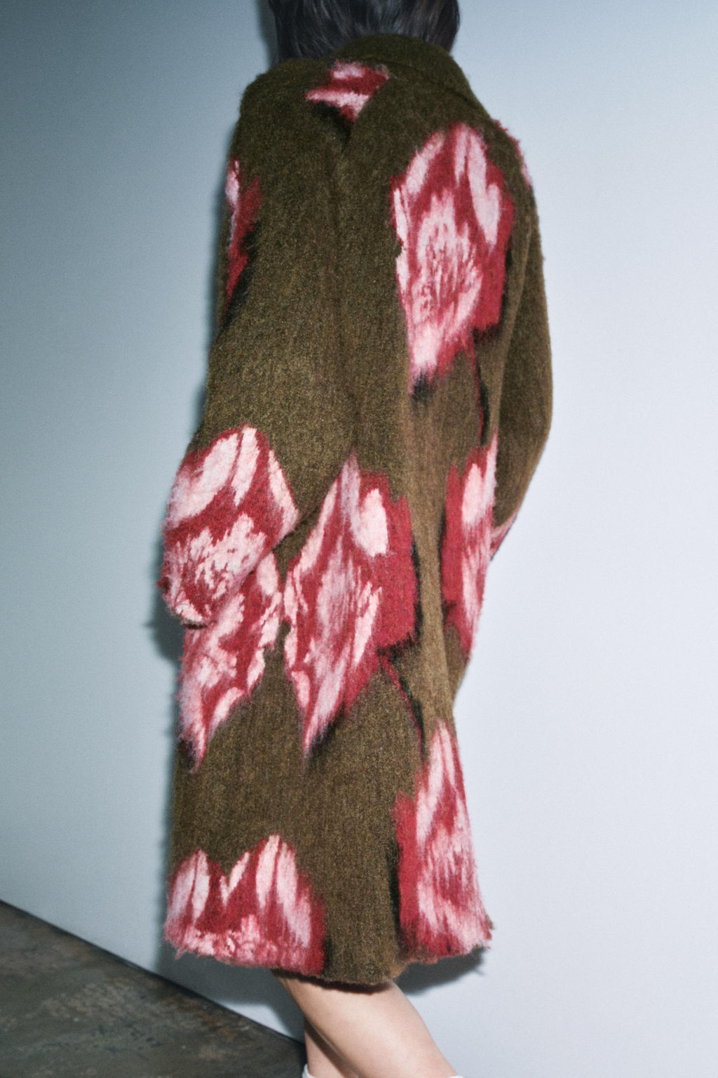 BRUSHED EFFECT JACQUARD KNIT COAT - Zara фото 3