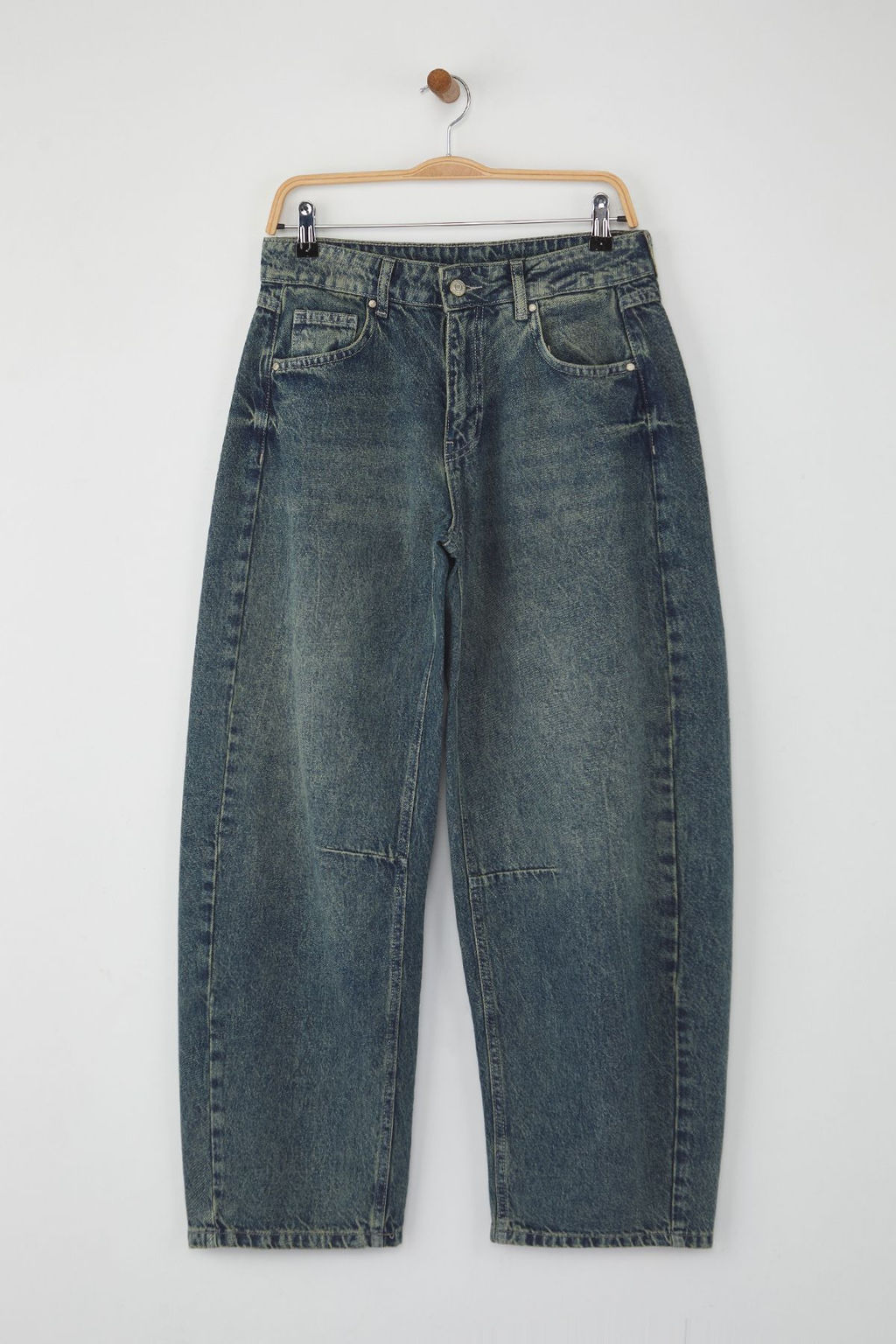 Teen Mavi Yuksek Bel Dikis Detayl? Baggy Jeans TWOAW26JE00102 - Trendyolmilla фото 5