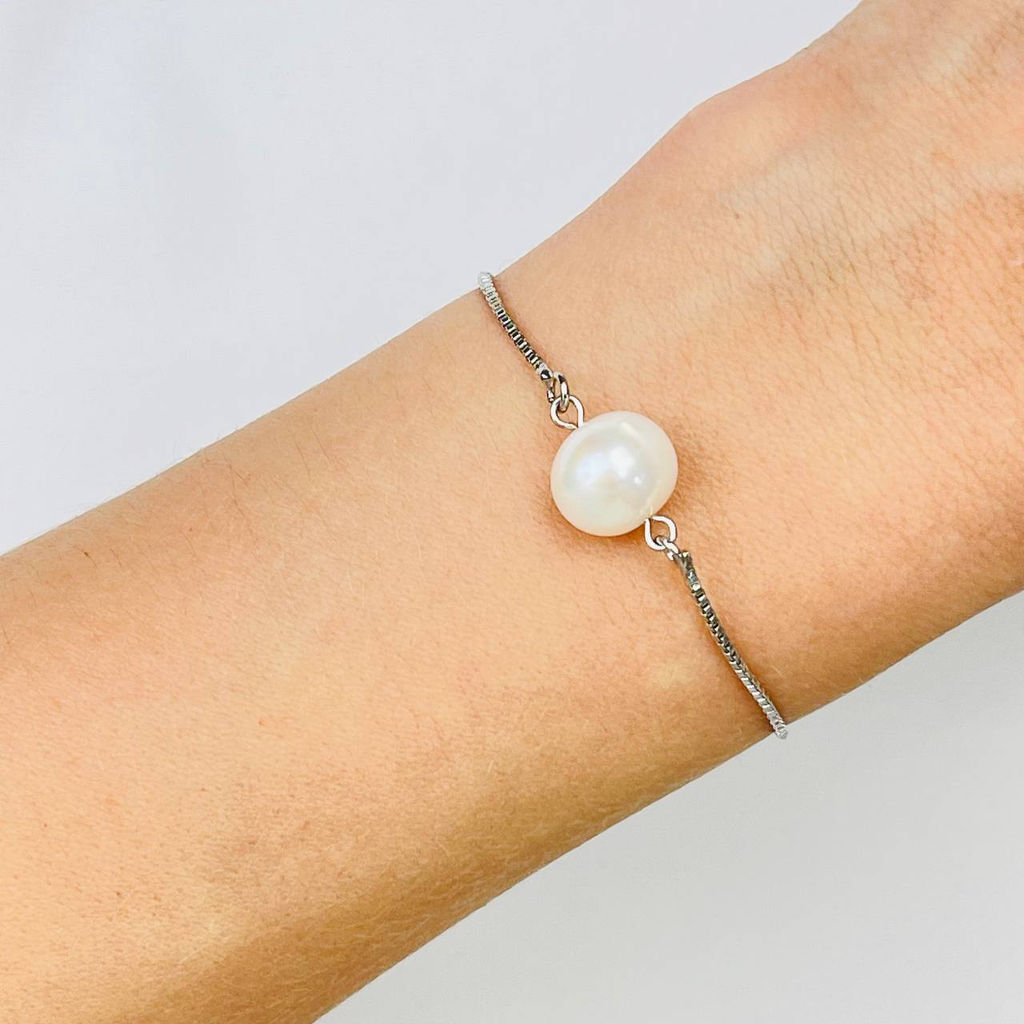 Браслет регулируемый на цепочке с Жемчугом