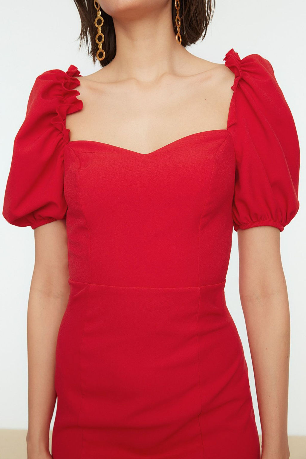 TRENDYOLMILLA Bridal Ekru Dokuma Abiye Gece Elbise TPRSS21EL0053  фото 4