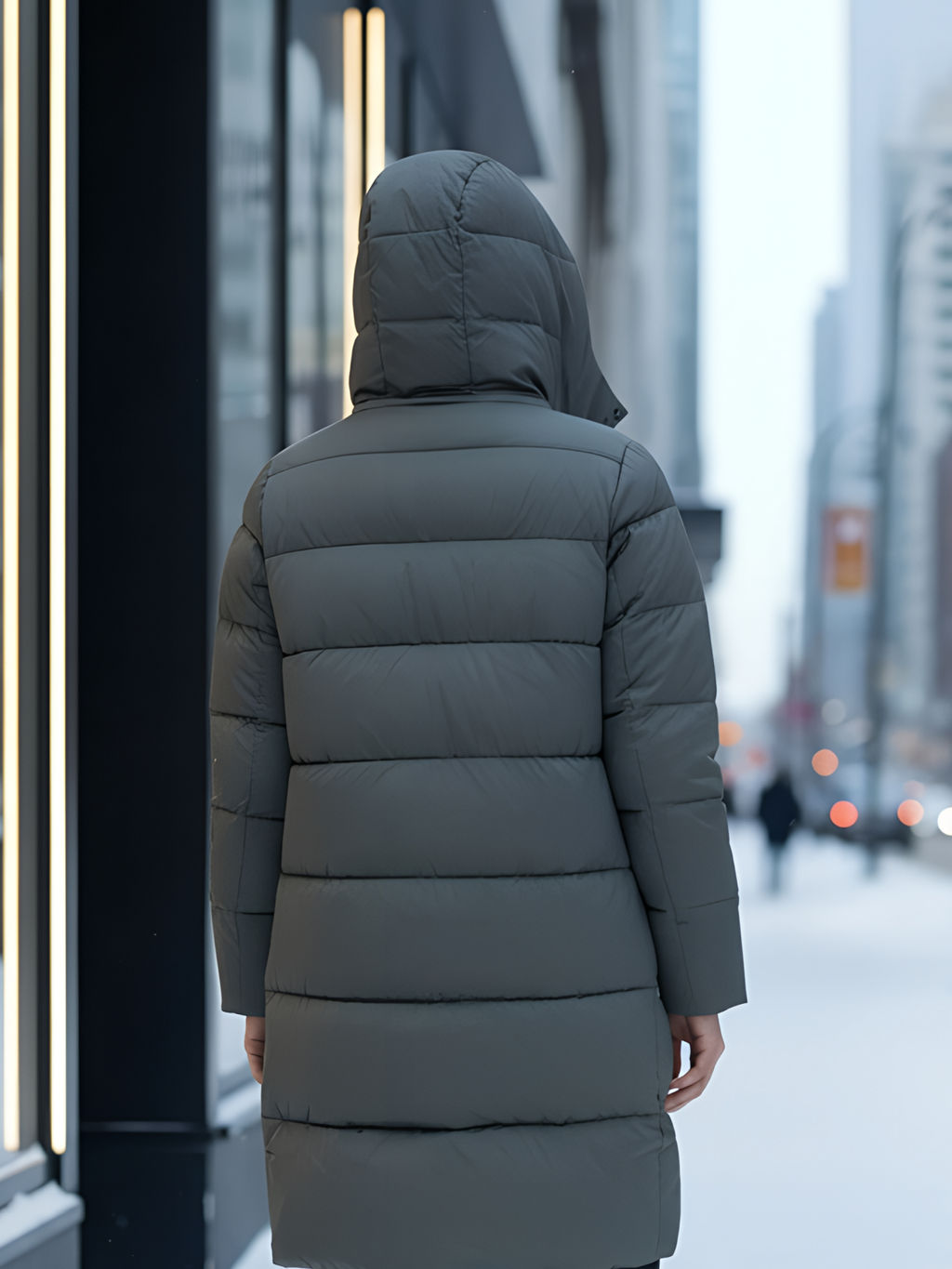 Пальто зимнее утепленное с капюшоном женское темно-зеленого цвета 7779TZ - Visdeer фото 20