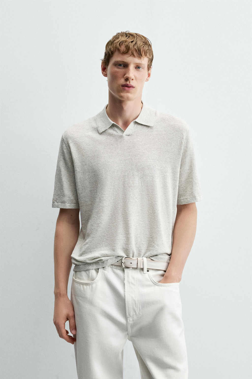 POLO PUNTO C??AMO - ALGOD?N / Gris vigor?
