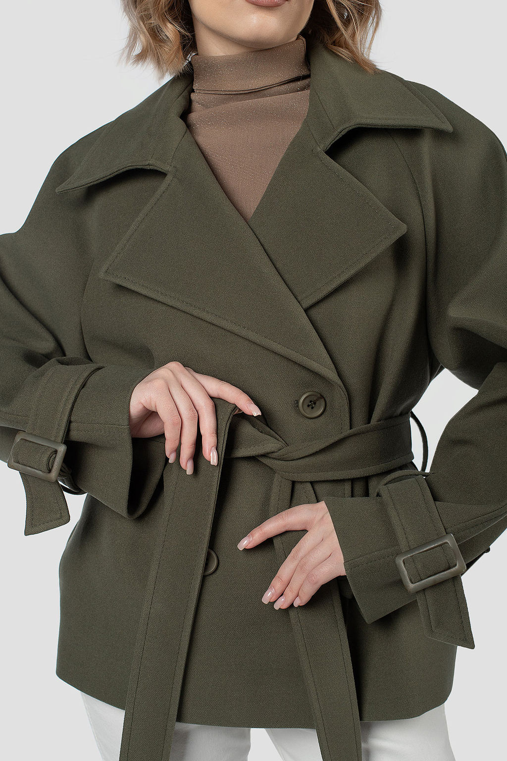 01-12135 Пальто женское демисезонное (пояс) - El podio фото 7