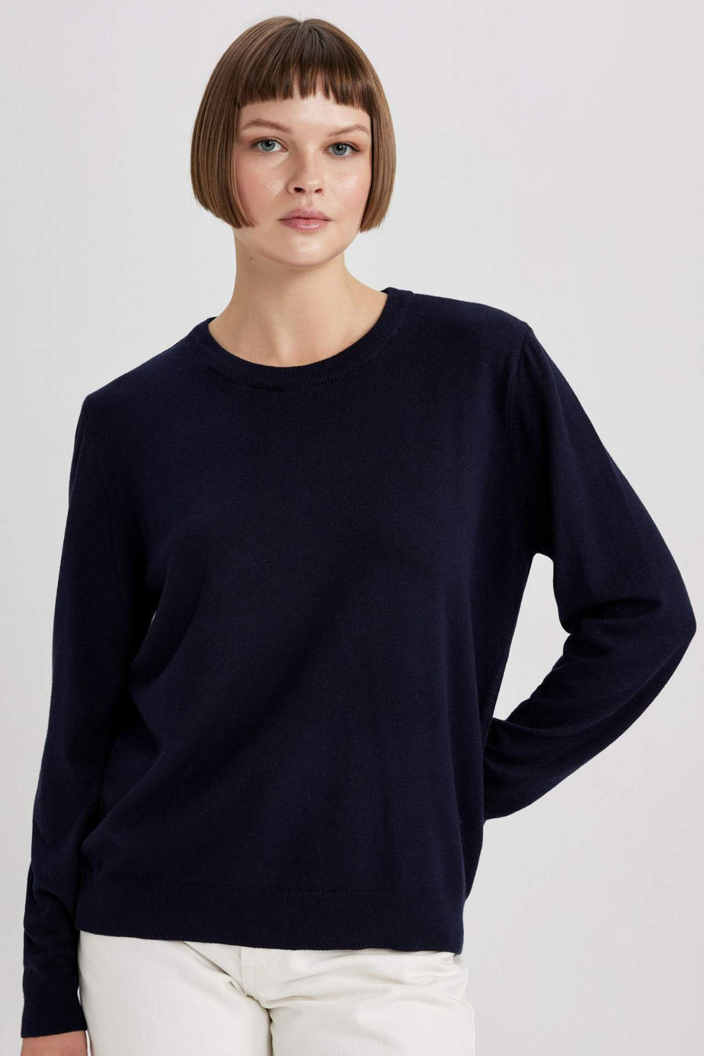 Regular Fit V Yaka Premium Yumusak Yunlu Dokulu Triko Kazak - Defacto фото 4