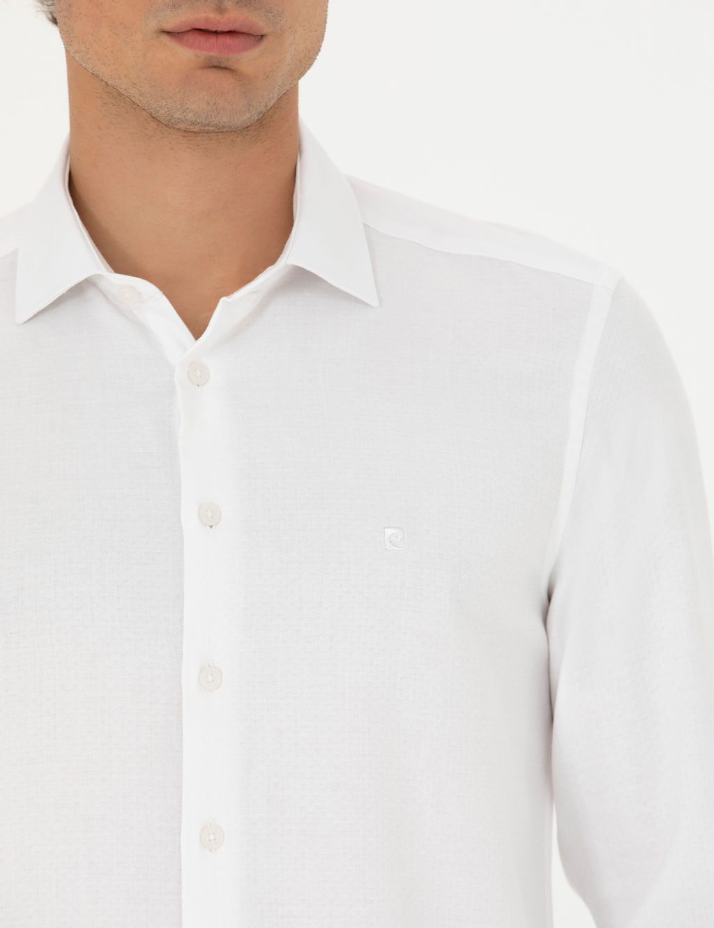 Beyaz Slim Fit Uzun Kollu G_mlek