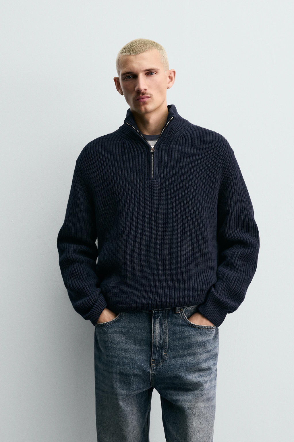 PURL KNIT QUARTER-ZIP SWEATER - Zara фото 2