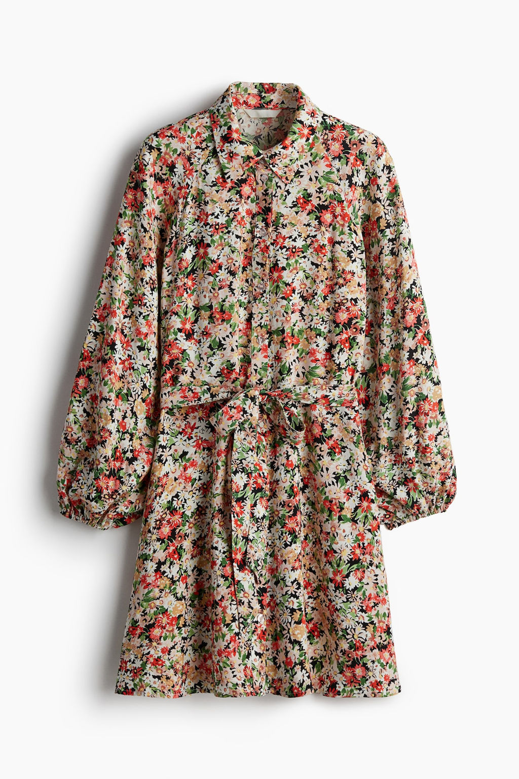 Vestido camisero con mangas globo - H&m фото 6