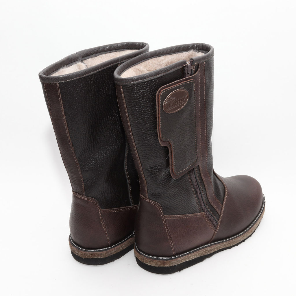 Сапоги мужские Алтай, коричневые, войлочная подошва