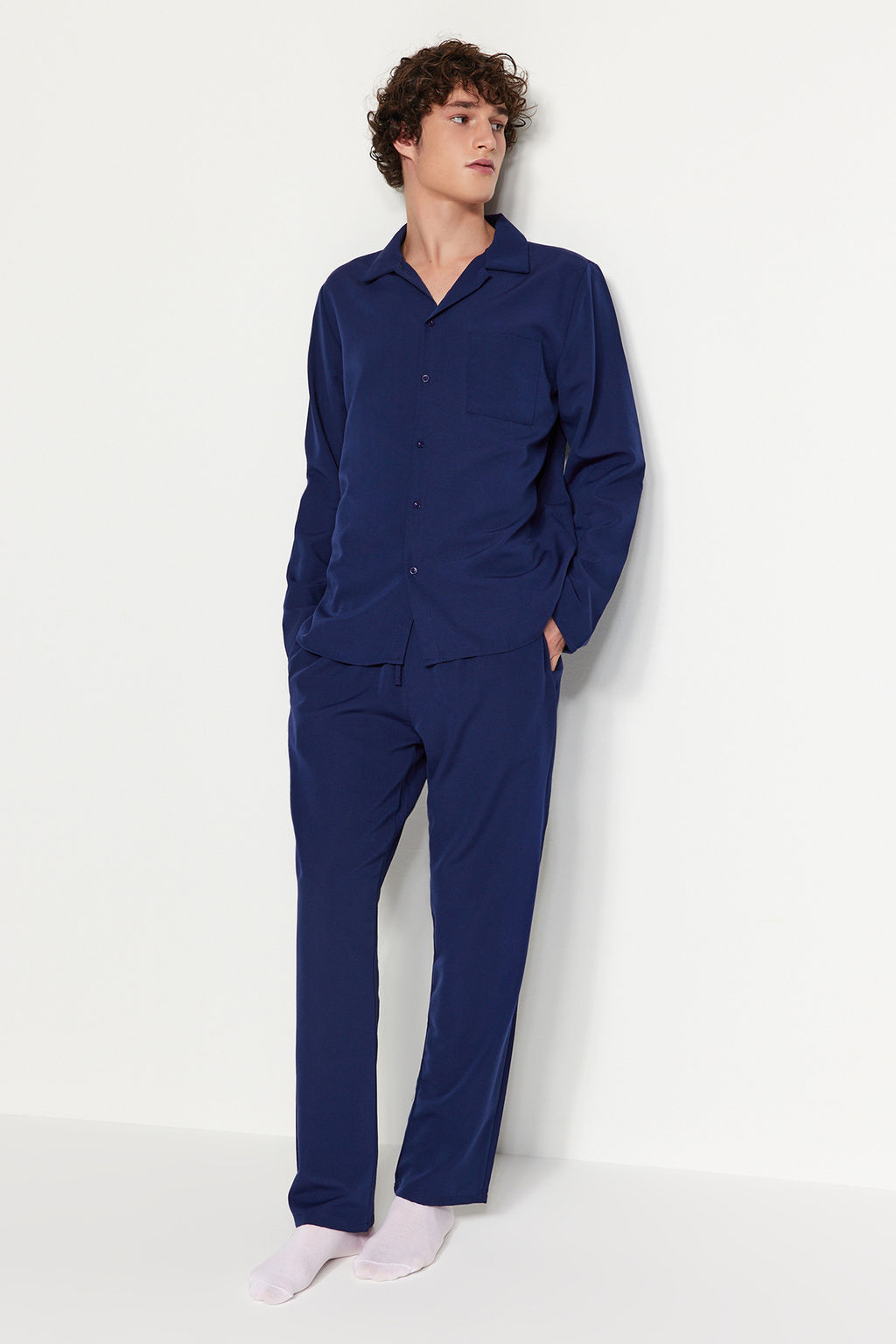 TRENDYOL MAN Gri Regular Fit Dokuma Pijama Tak?m? TMNAW24PT00057 - Trendyolmilla фото 4