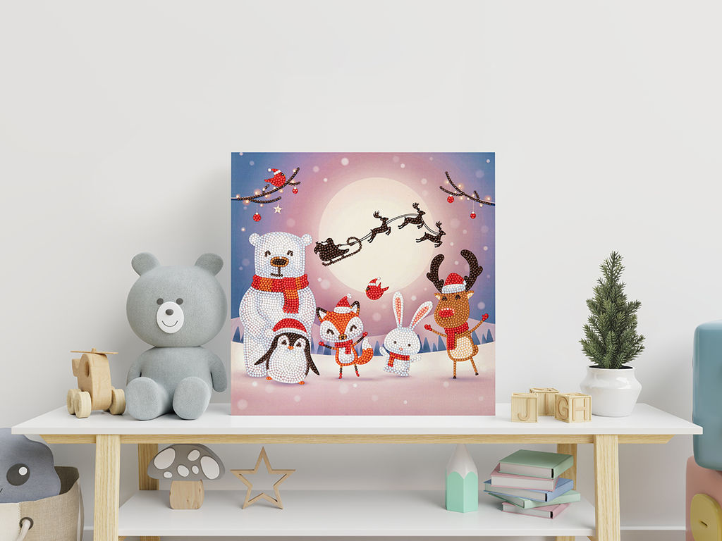 Кристальная (алмазная) мозаика ФРЕЯ ALBP-321 постер Лесные друзья 30 х 30 см