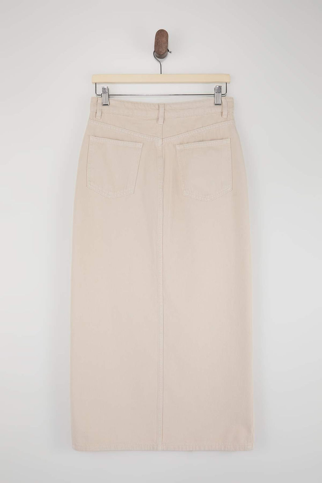 Ekru D_K_ML_ Y_rtma_l_ %100 Pamuk Midi Denim Etek TWOSS26ET00094 - Trendyolmilla фото 6