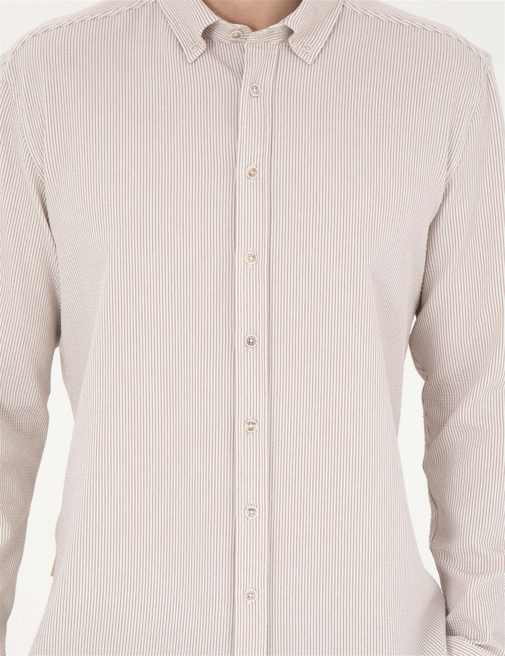 Bej Slim Fit Uzun Kollu G_mlek - Pierre cardin фото 6