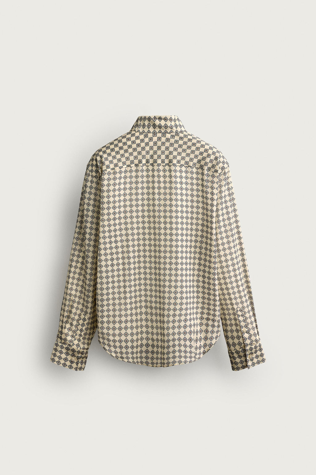 CAMISA RELAXED FIT ESTAMPADO GEOM?TRICO / Piedra - Zara фото 8