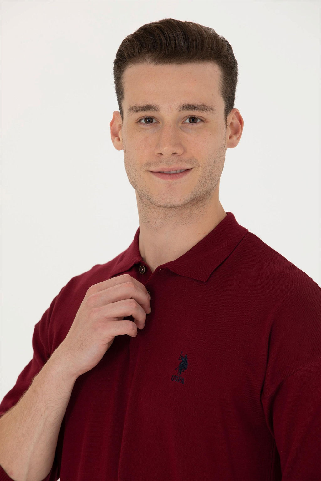 U. S. Polo Assn Мужской бордово-красный базовый свитер - U.s. polo assn фото 9