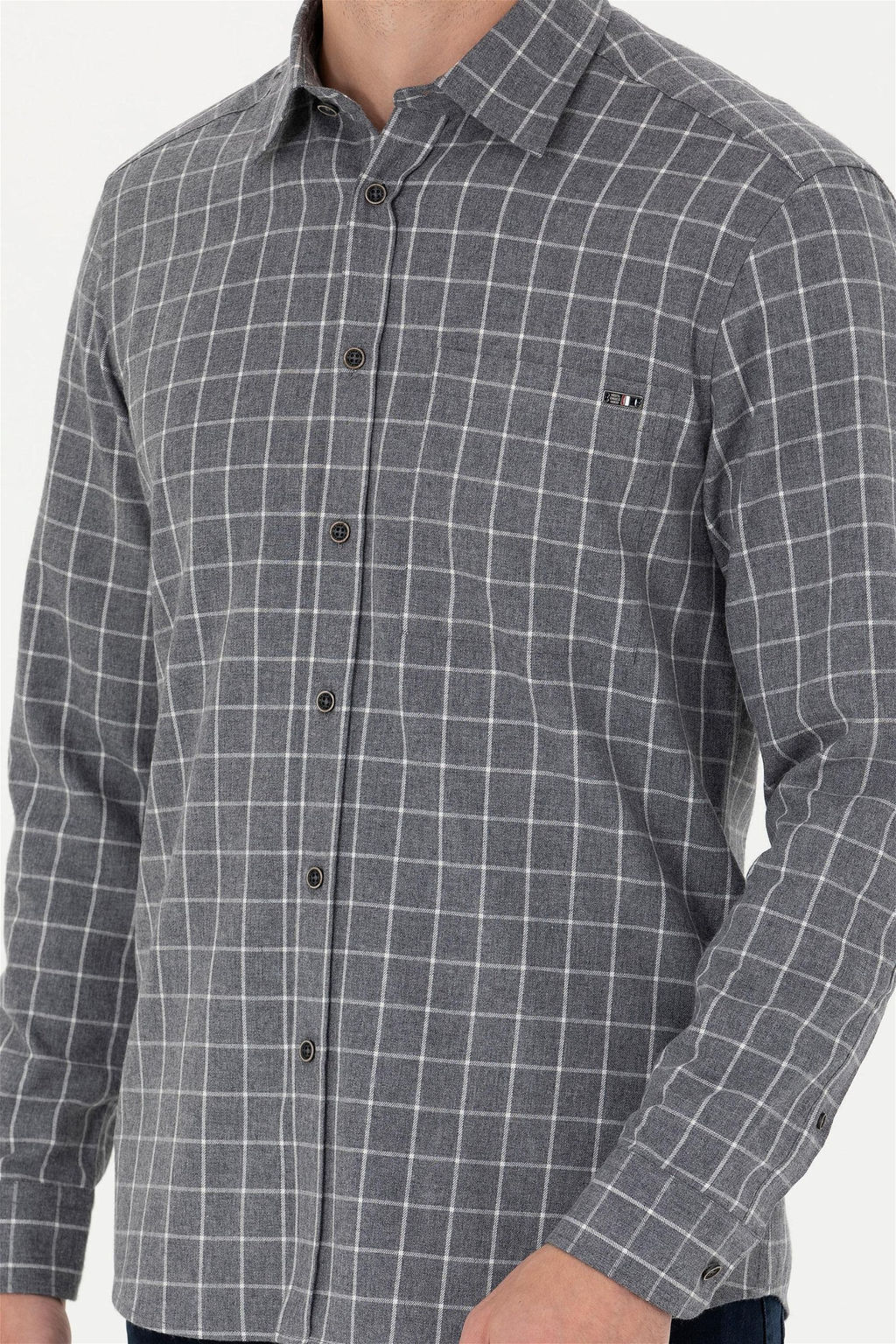 U. S. Polo Assn Мужская серая рубашка с длинным рукавом - U.s. polo assn фото 13