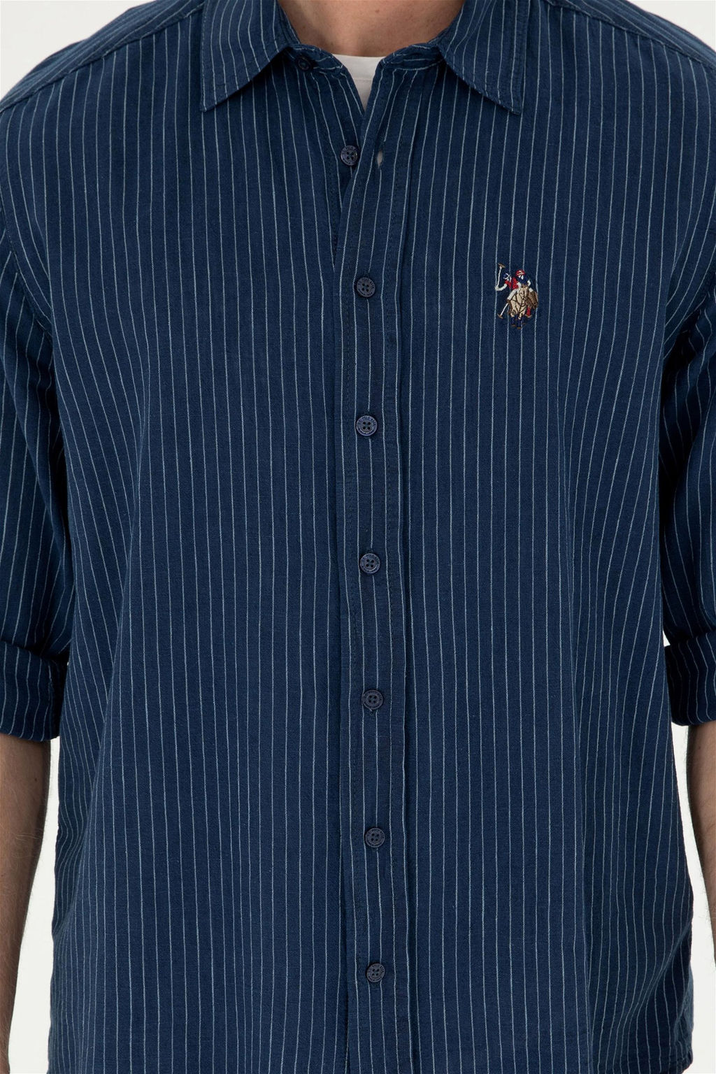 U. S. Polo Assn / Мужская темно-синяя джинсовая рубашка - U.s. polo assn фото 6