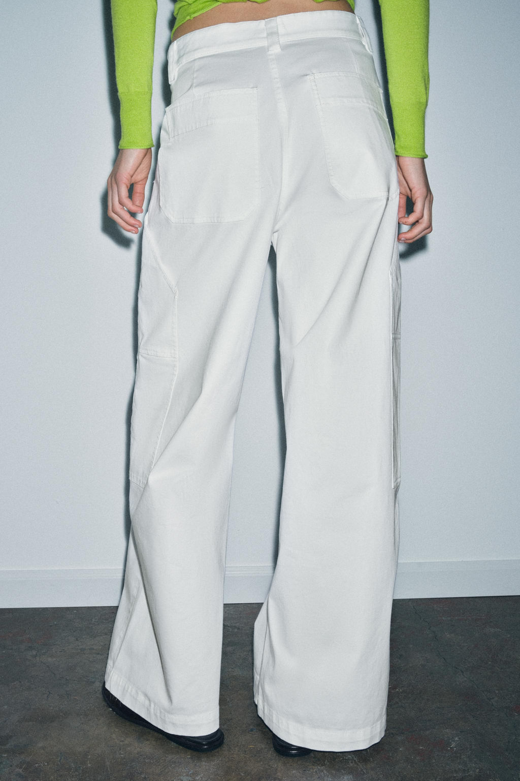 ZW COLLECTION WIDE-LEG COTTON TROUSERS - Zara фото 3