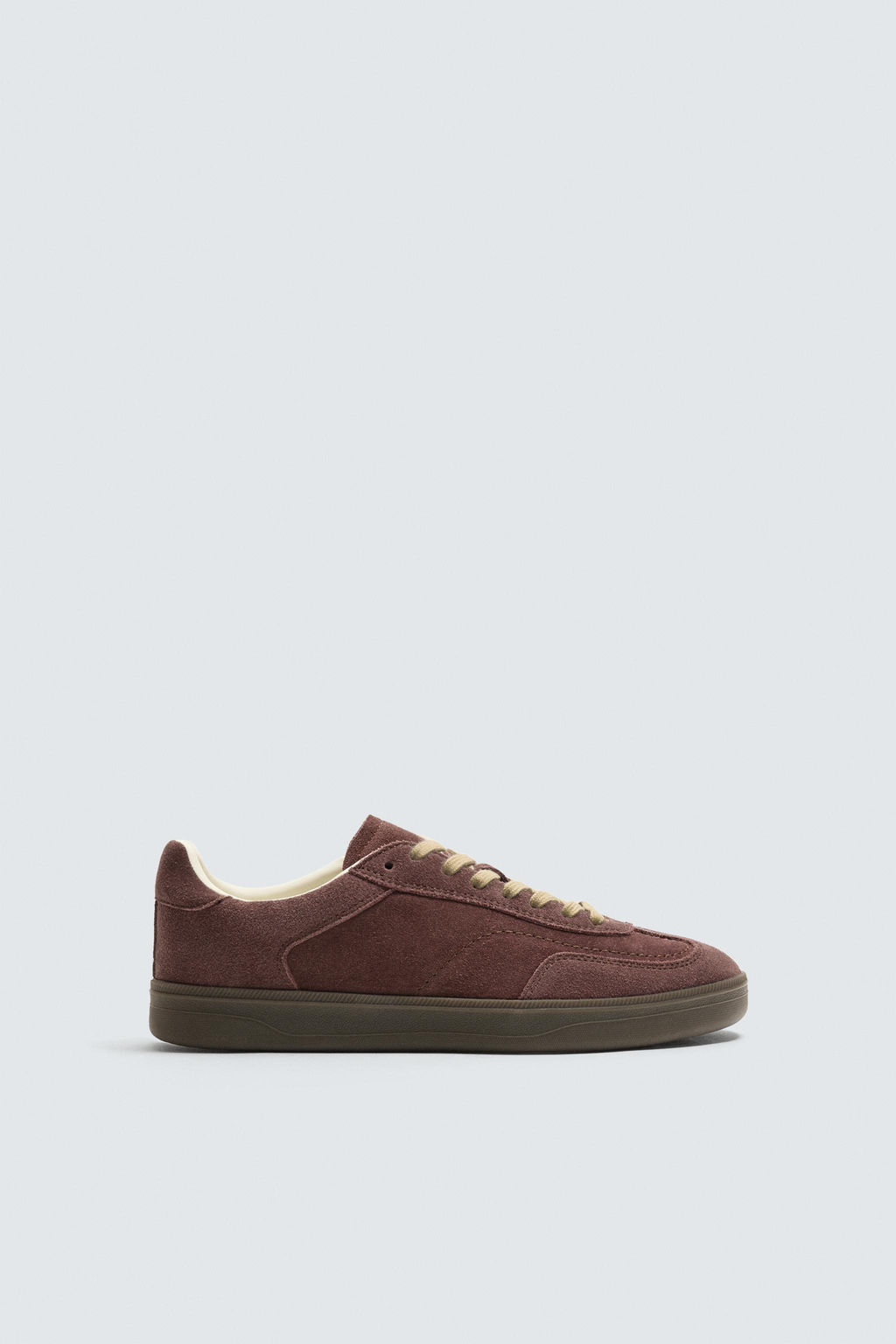 CONTRAST SOLE LEATHER TRAINERS