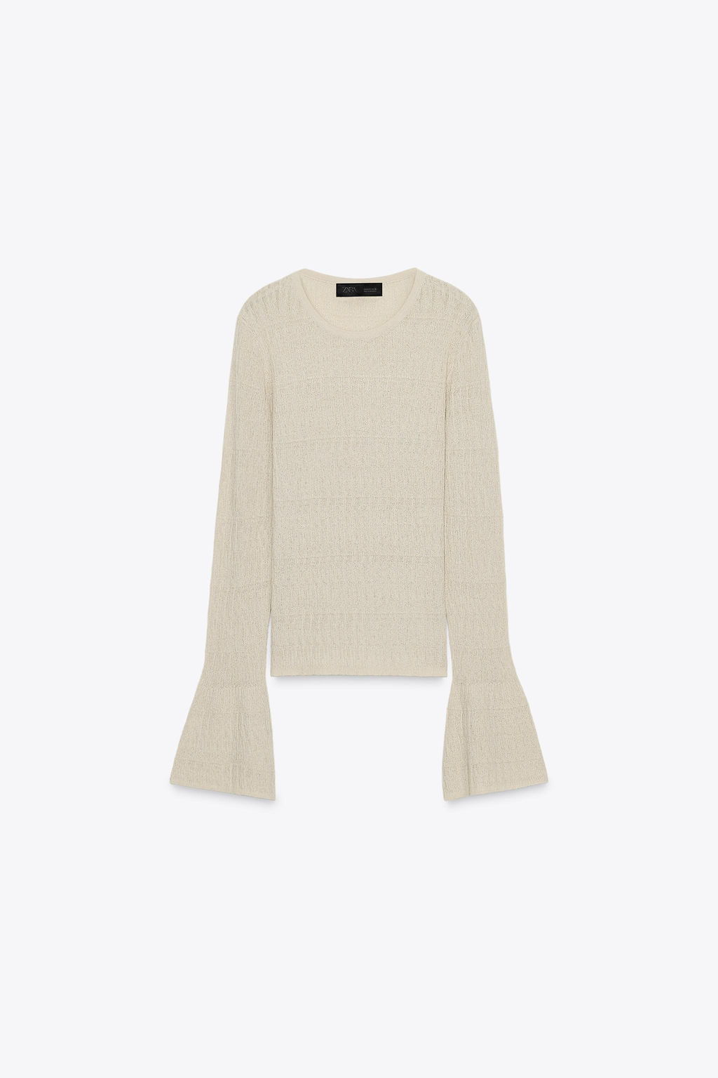 POINTELLE KNIT BELL SLEEVE SWEATER - Zara фото 6