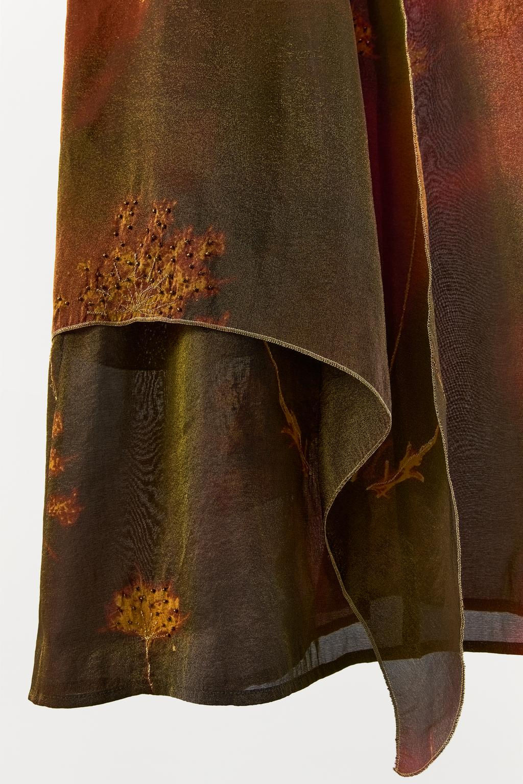 METALLIC THREAD KAFTAN DRESS WITH BEADS - Zara фото 7