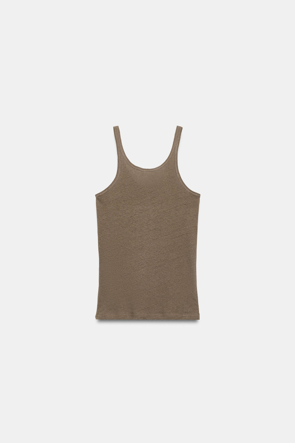 TOP ALGOD?N Y LINO TIRANTES / Marr?n claro - Zara фото 5
