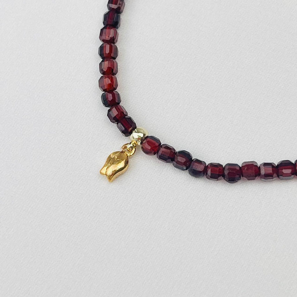 Браслет из Граната "Спессартин" с подвеской 16,5 см +