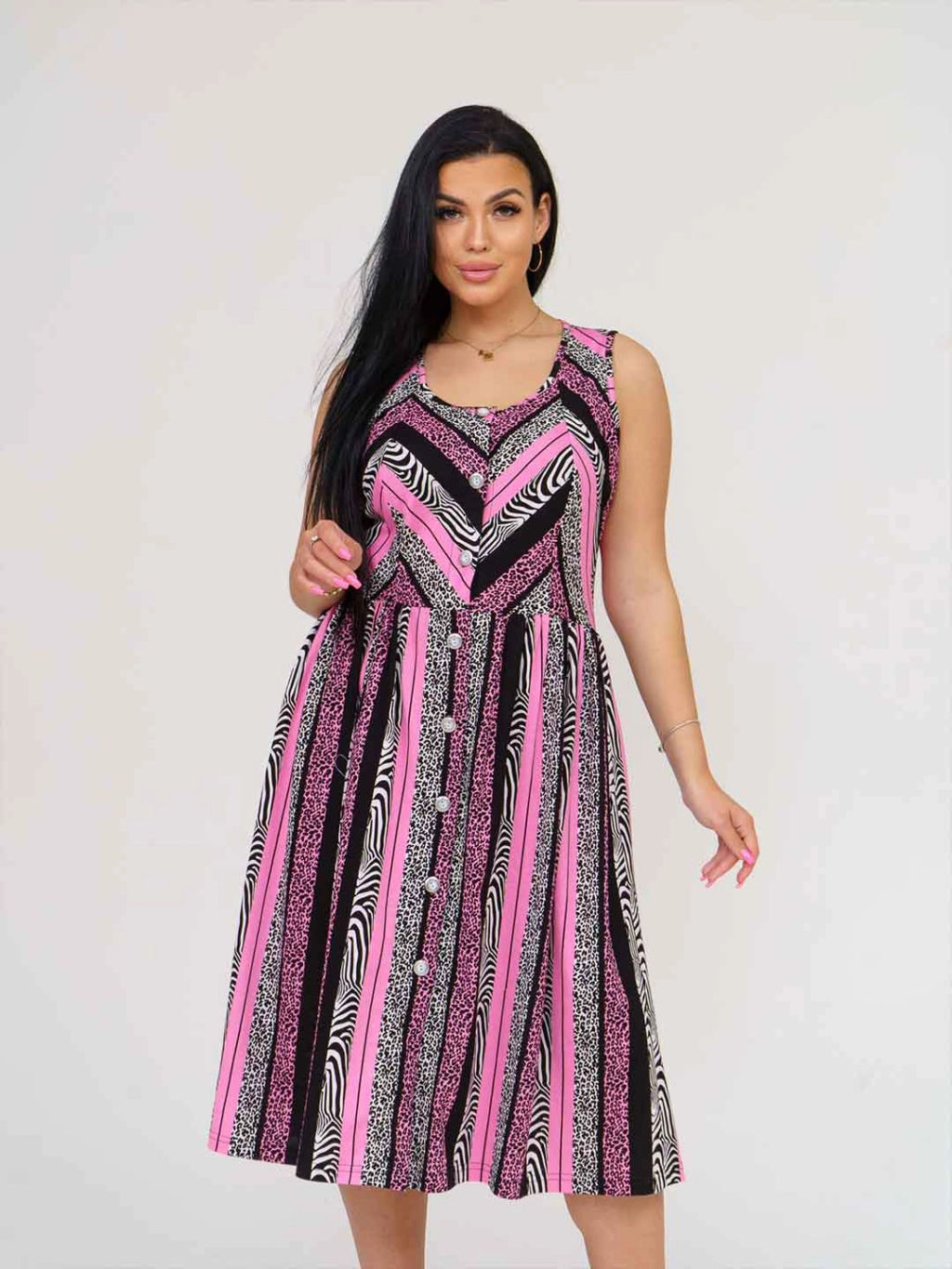 Сарафан женский, цвет черный розовый