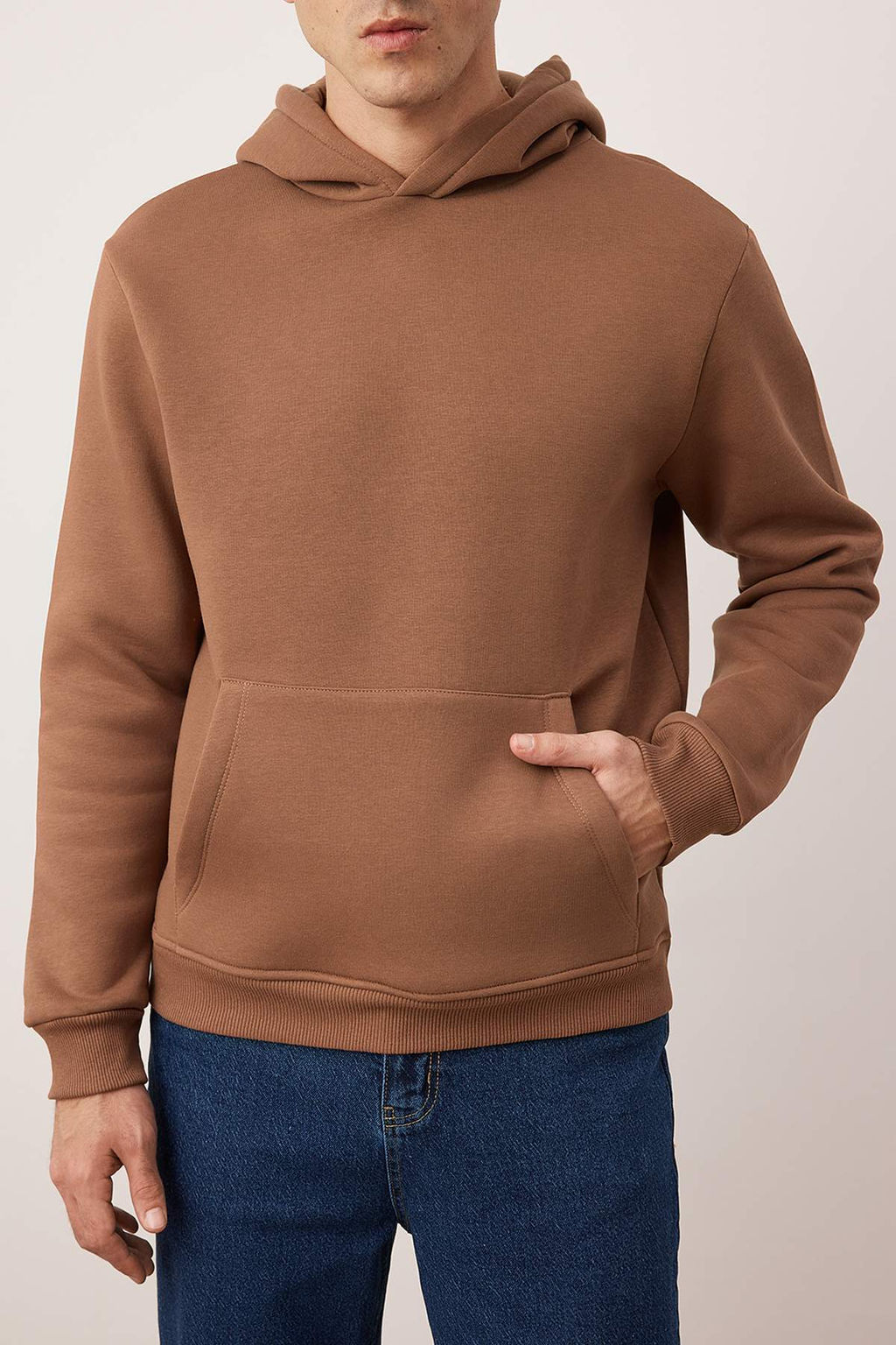 TRENDYOL MAN Vizon Basic Regular/Normal Kesim Kapusonlu Ici Polarl? Kanguru Cepli Sweatshirt TMNAW20SW0163 - Trendyolmilla фото 35