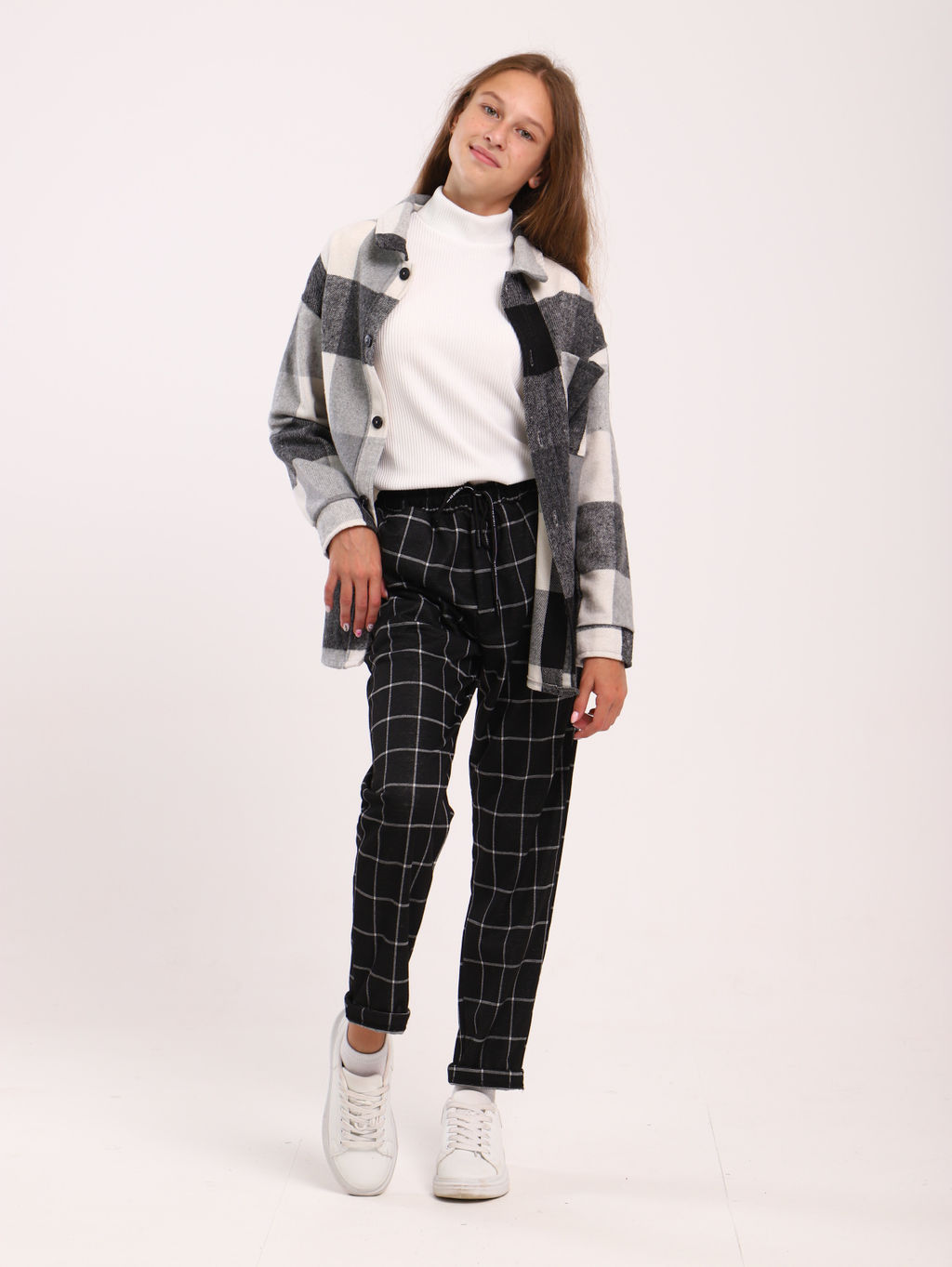 Рубашка Гранж коричневая клетка - Ладошки фото 66