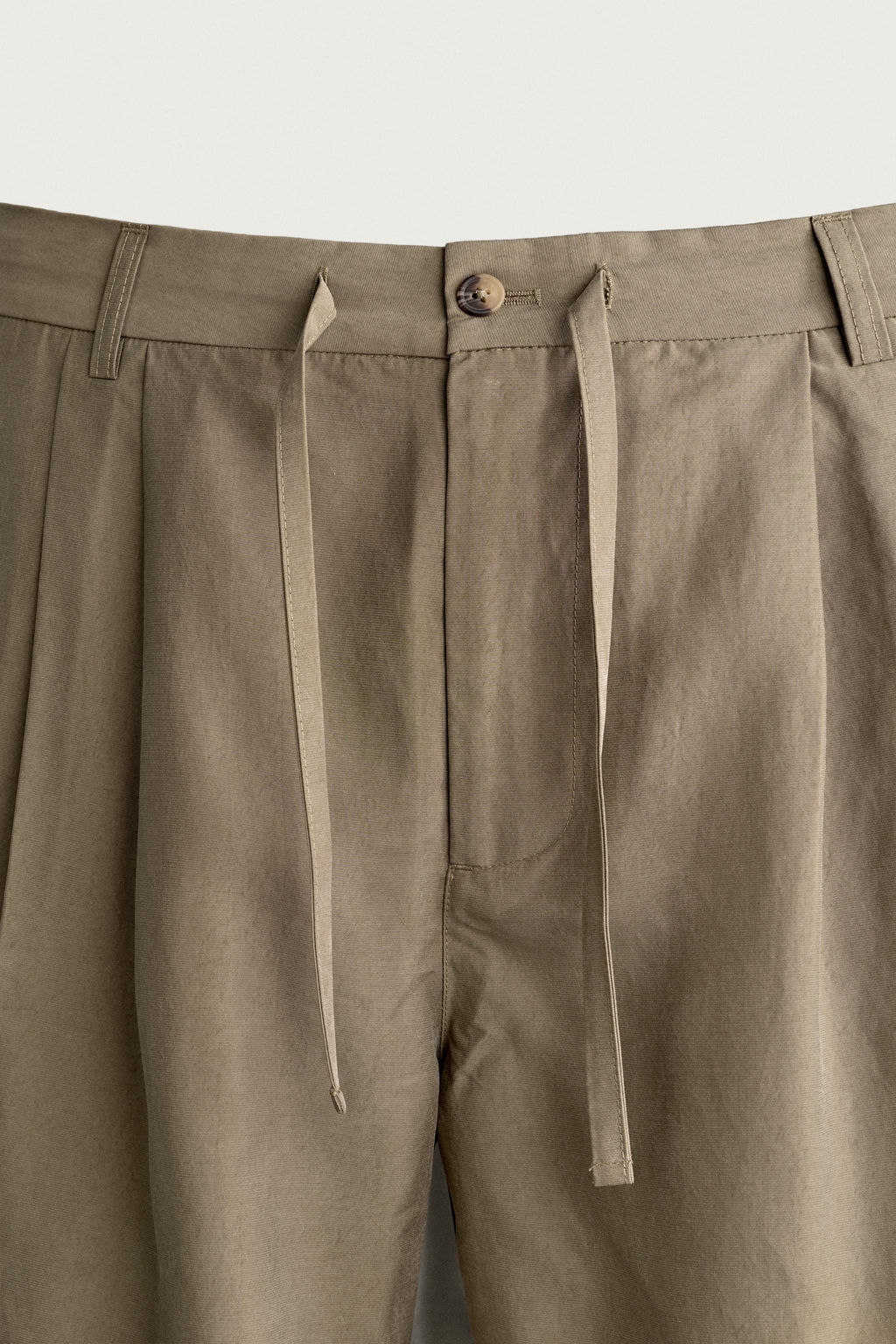 BERMUDA FLUIDA RELAXED FIT PLIEGUES / Beige - Zara фото 8