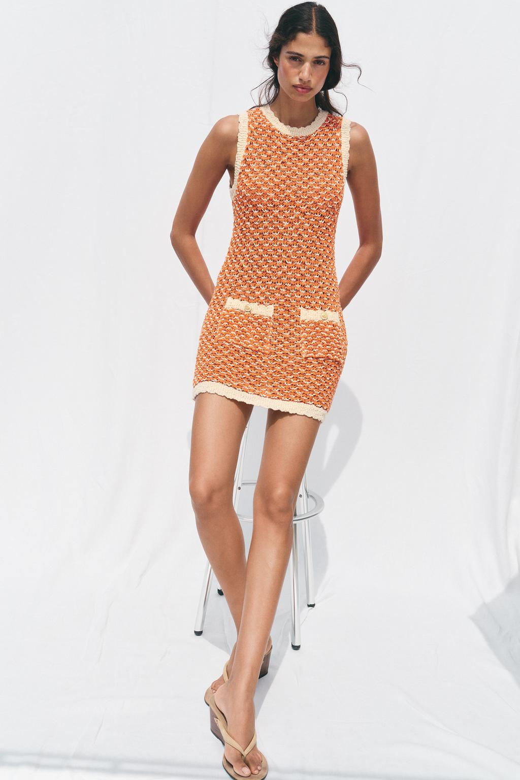 STRUCTURED KNIT MINI DRESS - Zara фото 5