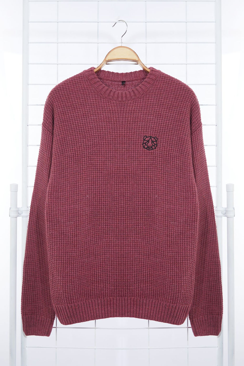TRENDYOL MAN Indigo Oversize Bisiklet Yaka Dokulu Kazak TMNAW24KZ00032 - Trendyolmilla фото 6