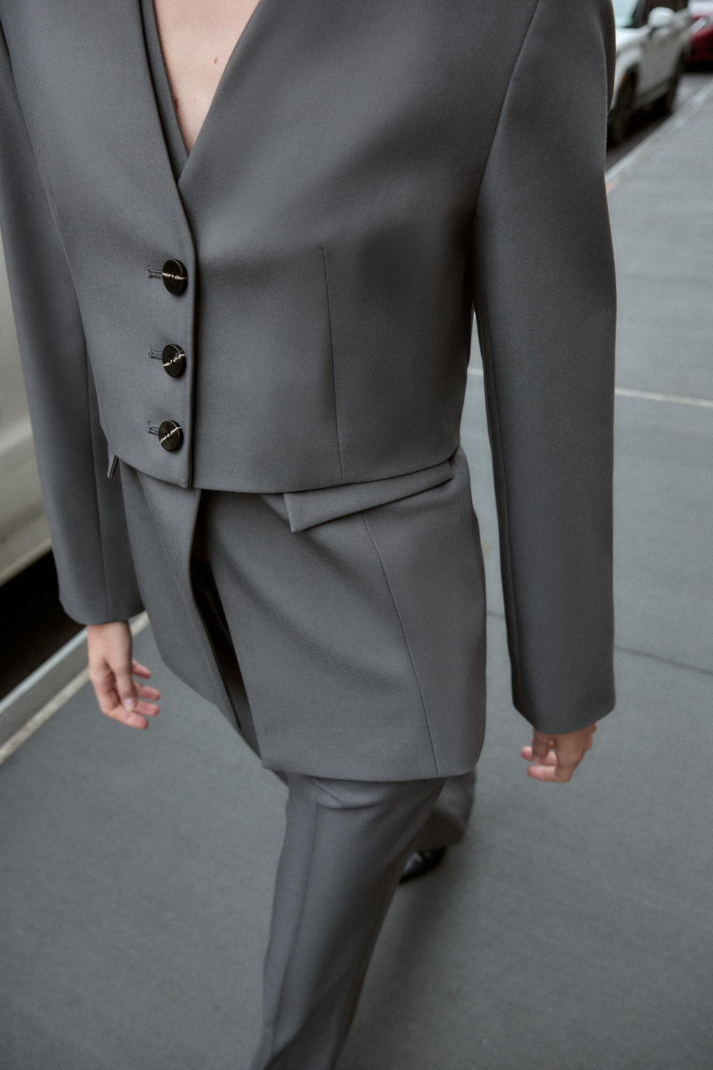 LAPEL-LESS CROPPED BLAZER - Zara фото 6