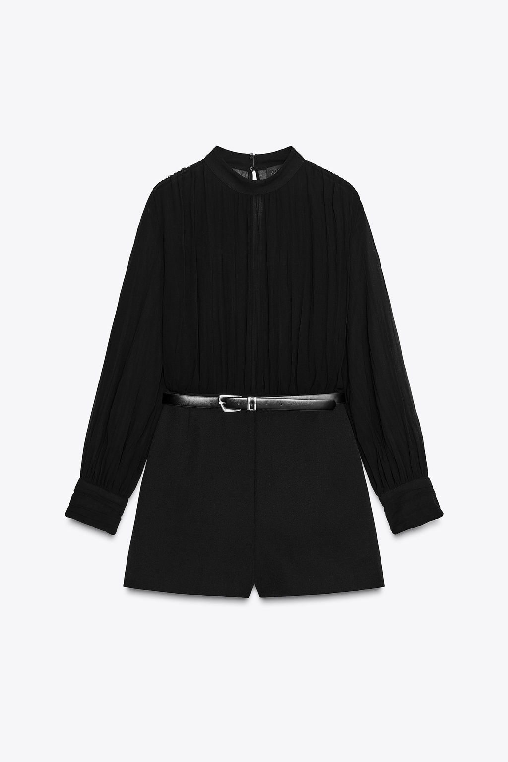 SEMI-SHEER COMBINED BELTED JUMPSUIT - Zara фото 6